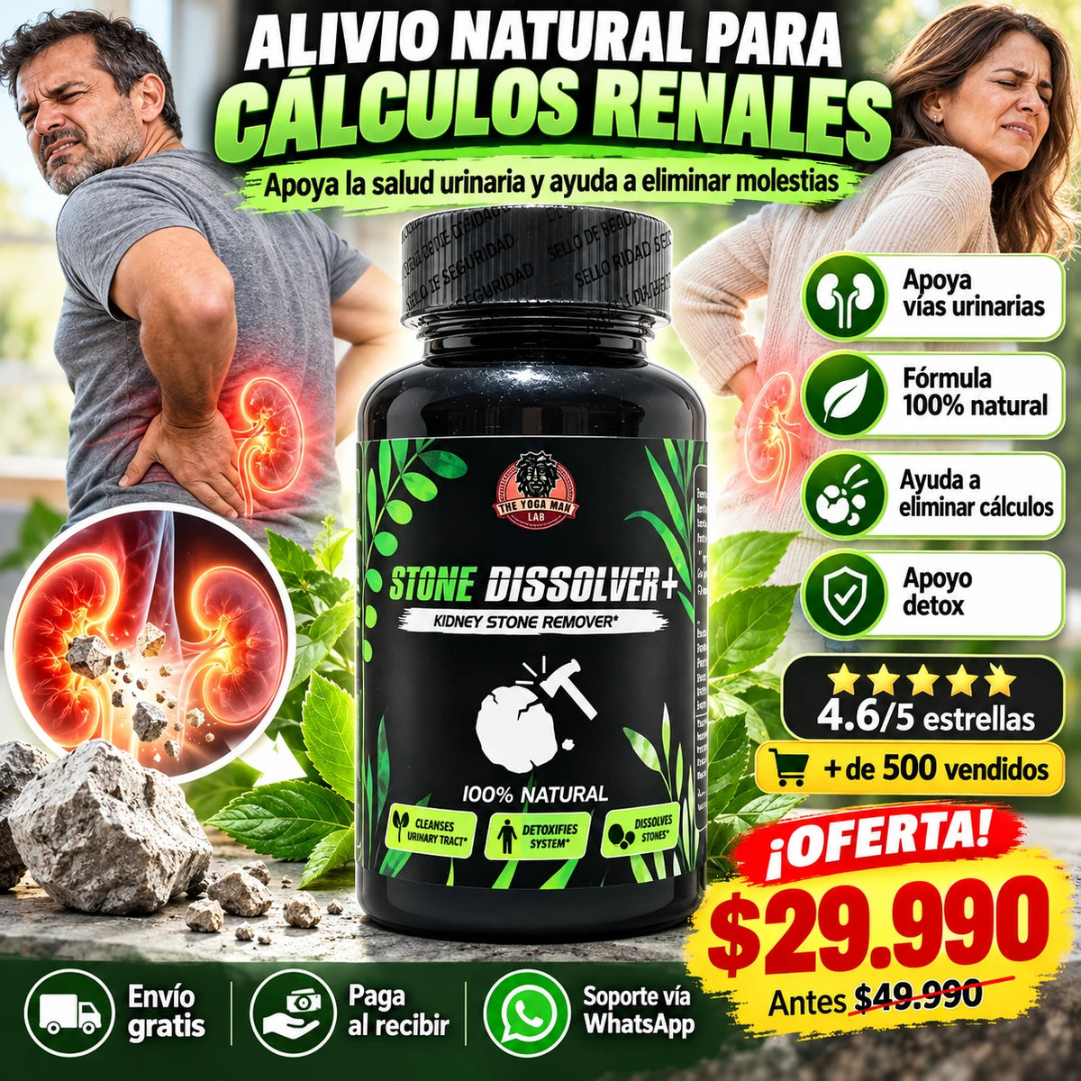Stone Dissolver™ – Desintegra cálculos renales con el poder de la naturaleza