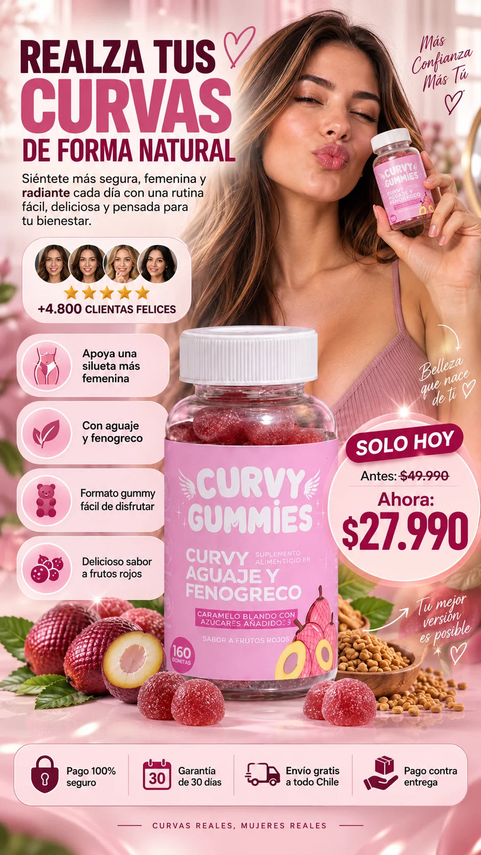 Curvy Gummies™ (160 grs) – Realza glúteos y busto sintiéndote radiante 🍑