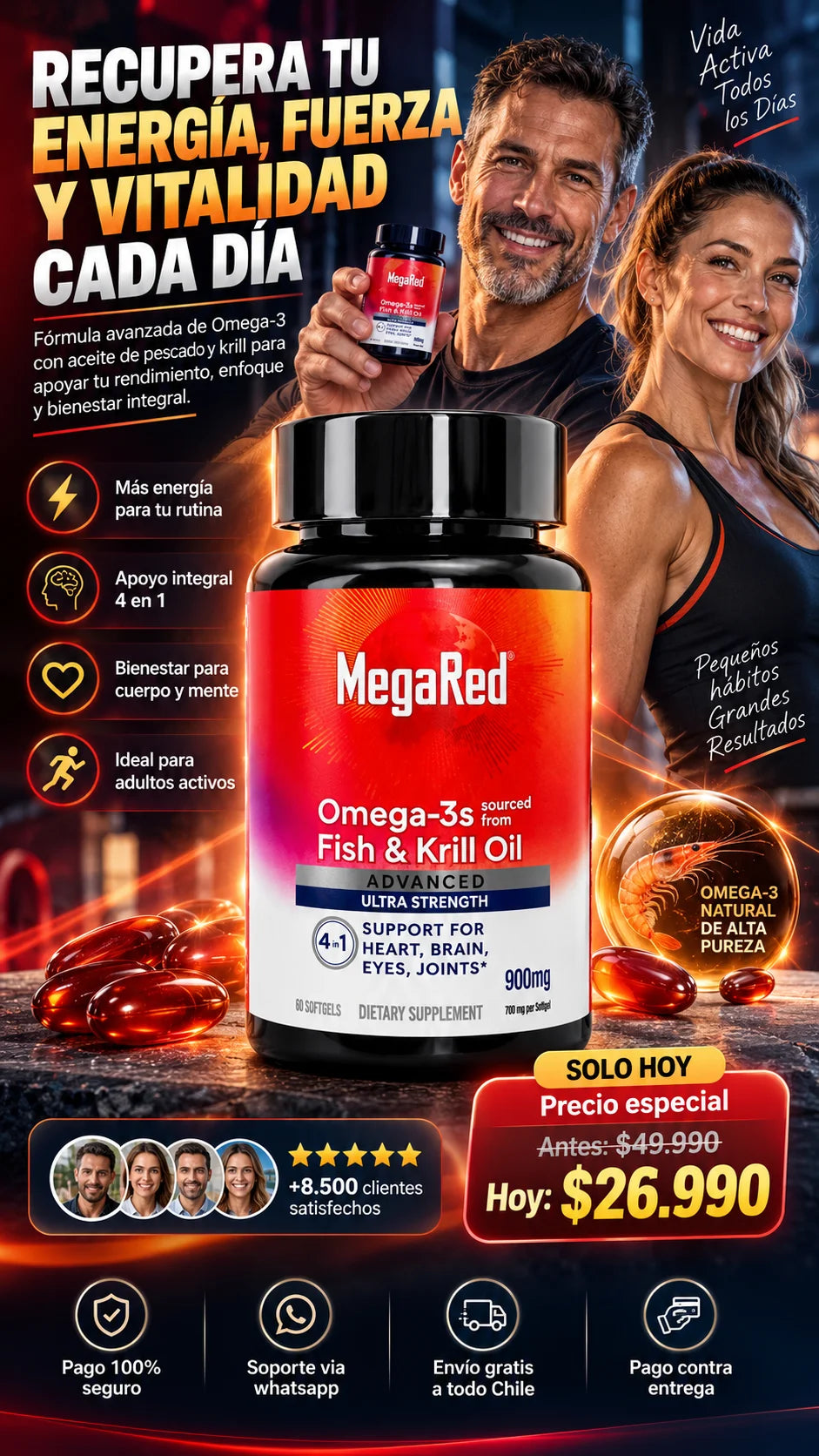 MegaRed™: Potenciador natural de testosterona, fuerza y juventud diaria.