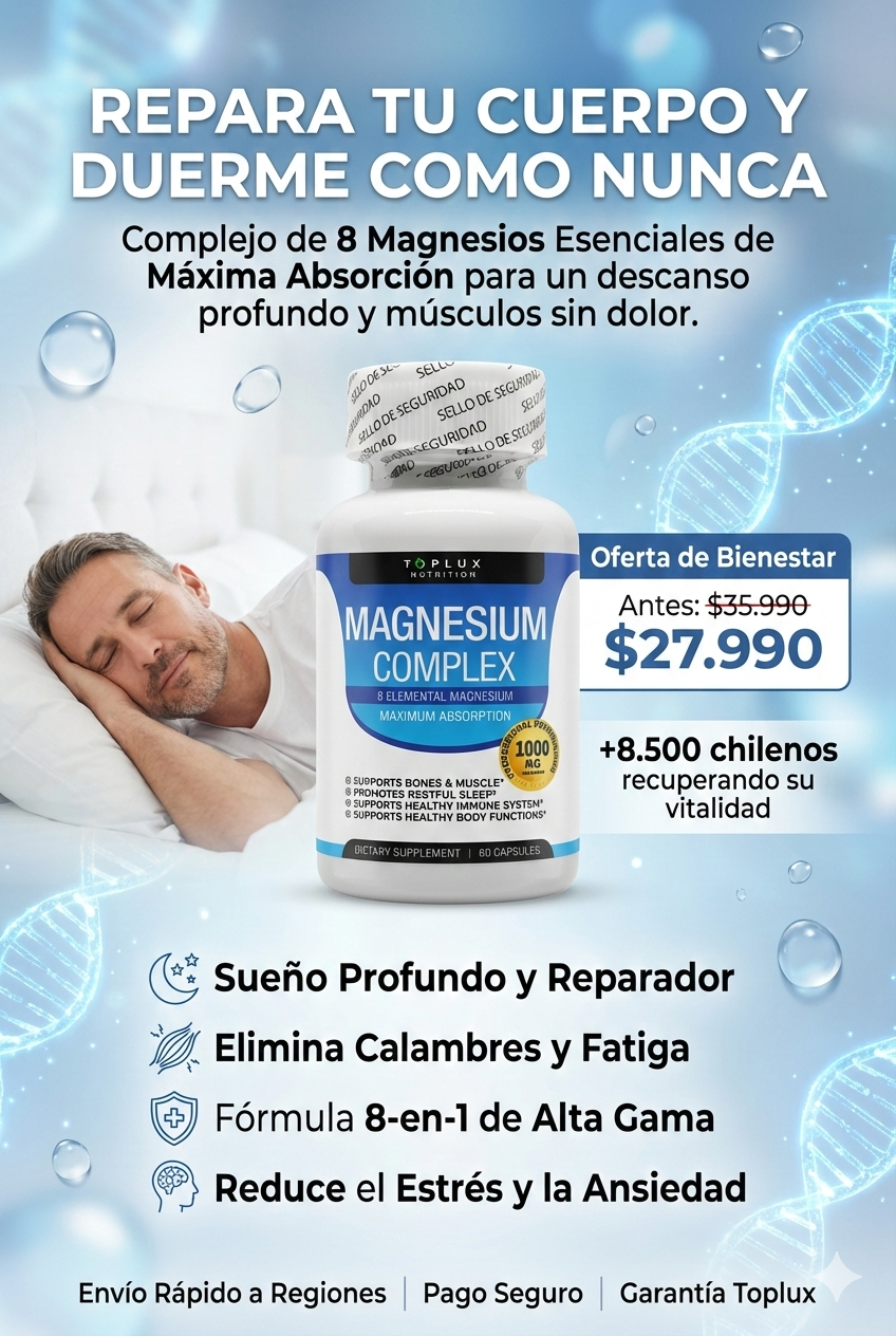 Magnesio Complex™ 600mg Toplux 8 en 1 - Elimina Dolores y Recupera tu Energía