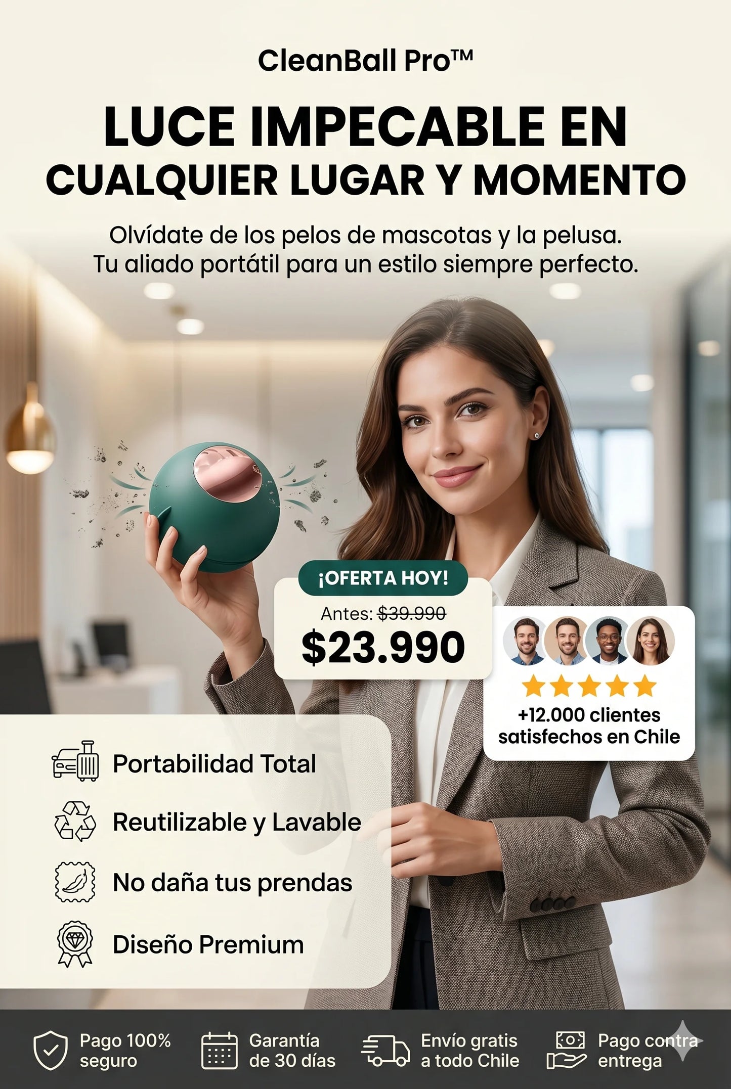 CleanBall Pro™- Tu Aliado ETERNO para Quitar pelos y pelusas