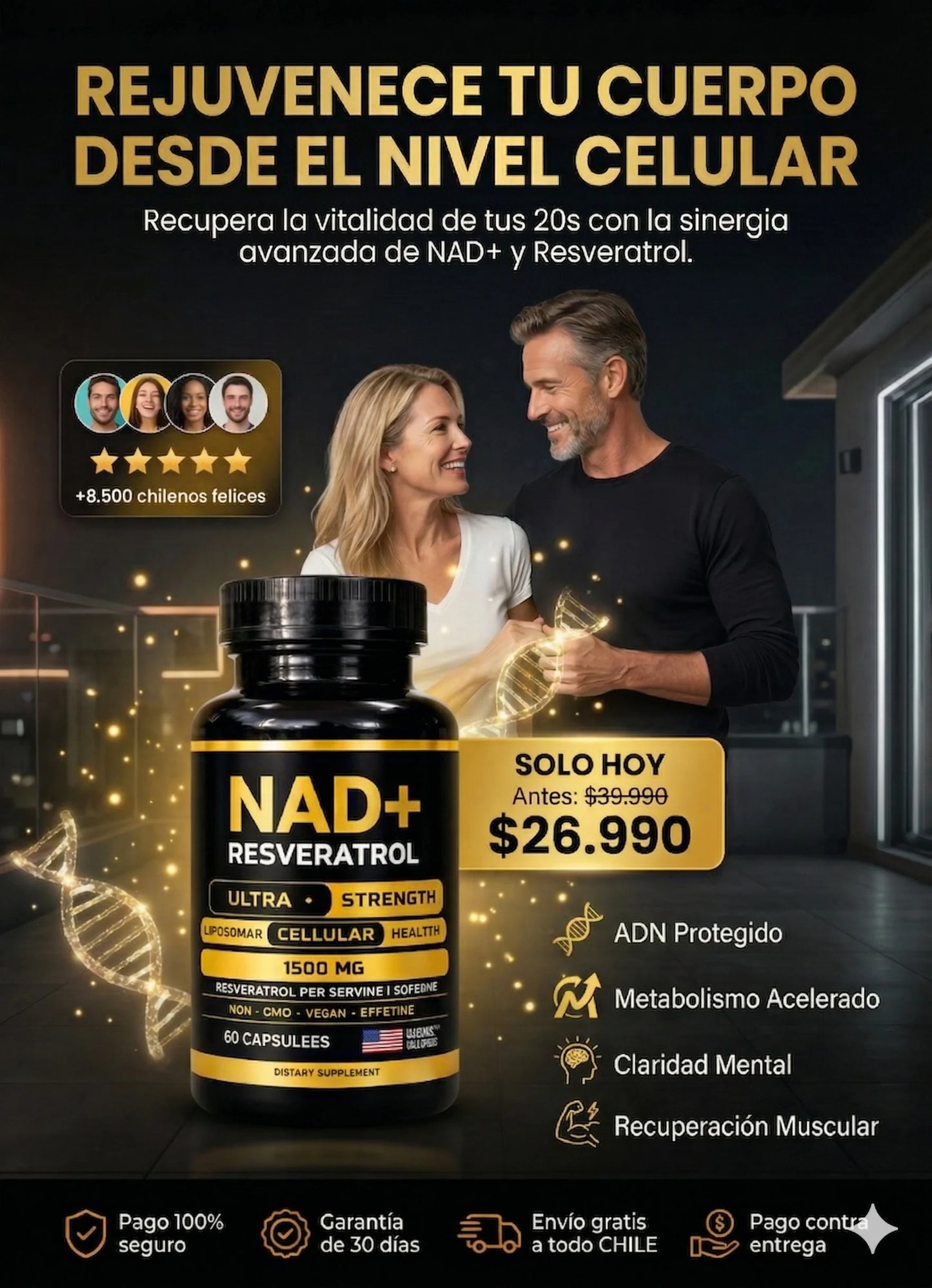 NAD+ resveratrol™-Absorción Superior para una Transformación Total