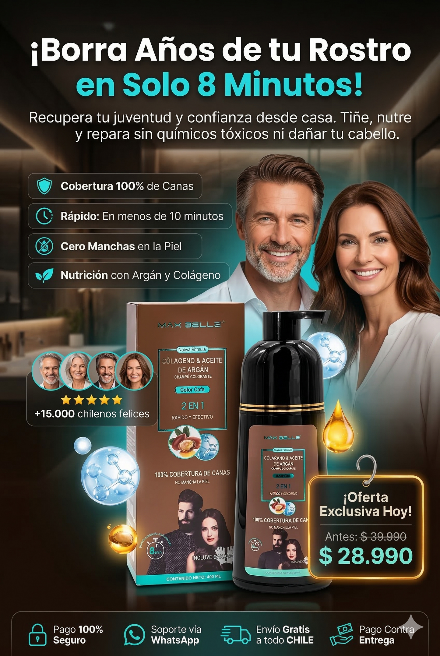 Shampoo Max Belle™: Elimina tus canas y recupera tu Juventud.