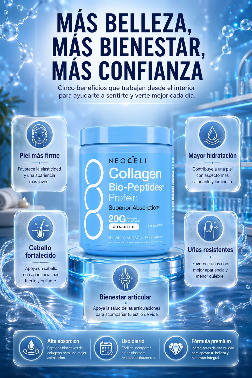 NeoCell Collagen™(567 gr): Nutrición celular para rejuvenecer tu cuerpo por dentro.