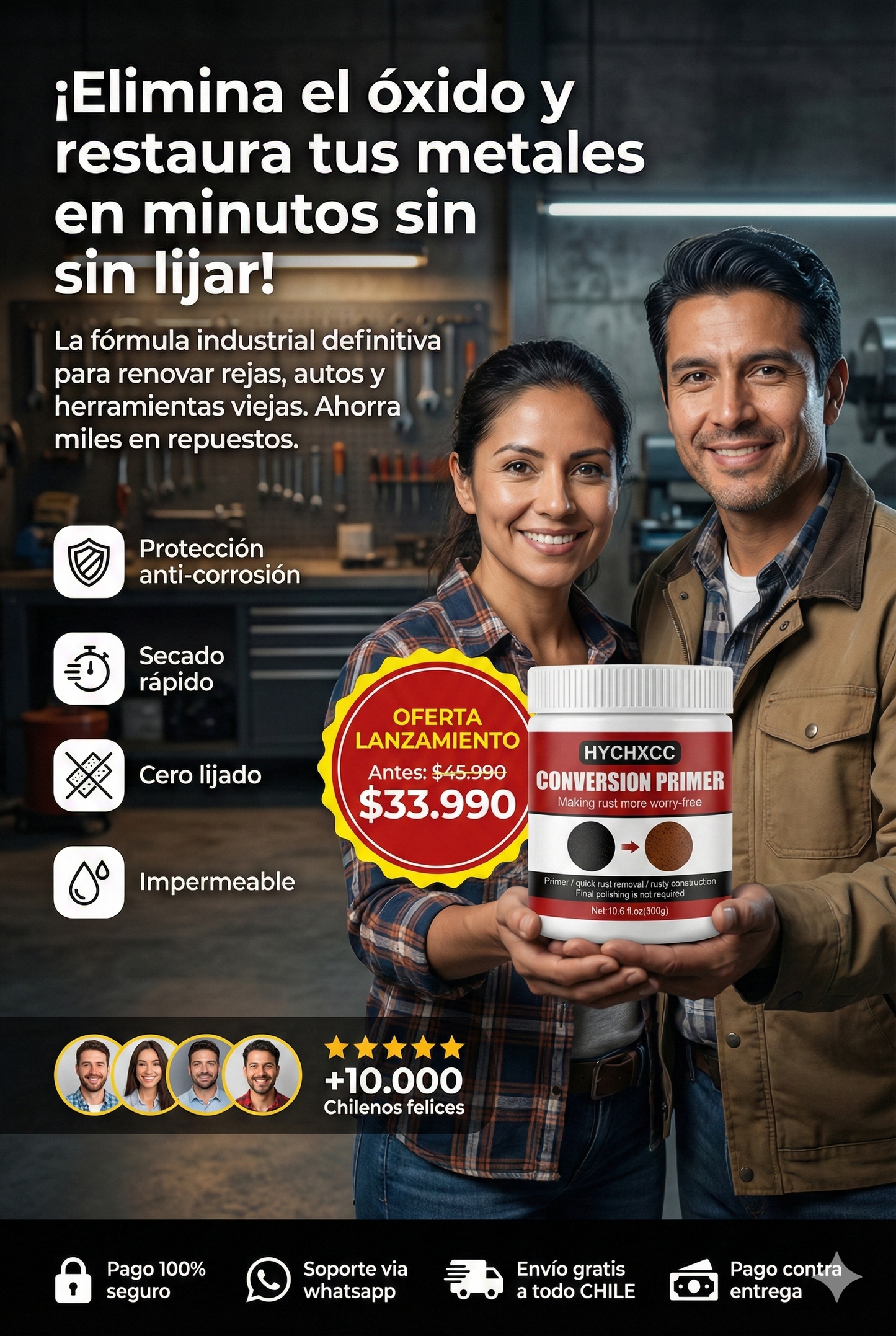 IronRevive™ 300gr (Pack 3 unid) – Restaura metal viejo sin lijar.