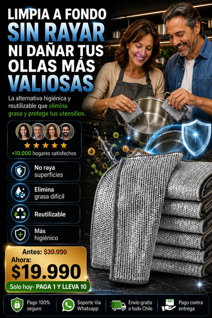 UltraScrub PRO™ Limpieza profunda e higiénica para tus ollas. Paga 1 y Lleva 10