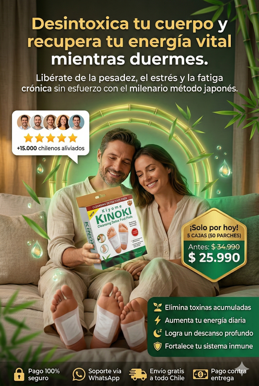Parches Kinoki™ Desintoxica tu cuerpo mientras duermes-Pack 5 cajas (50 unid)