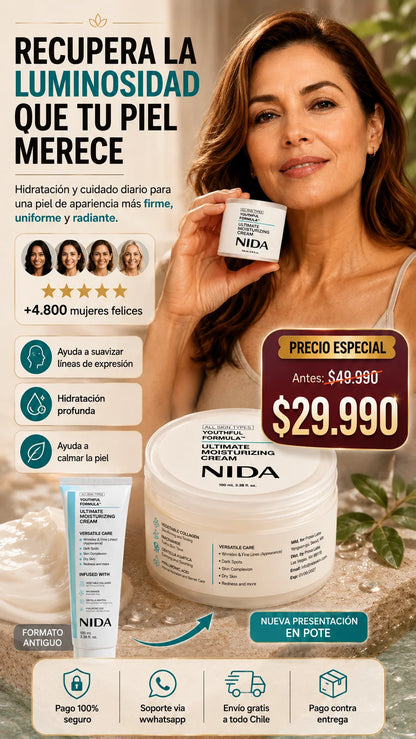 Crema Nida™ - Regeneración profunda contra arrugas, manchas y piel seca.