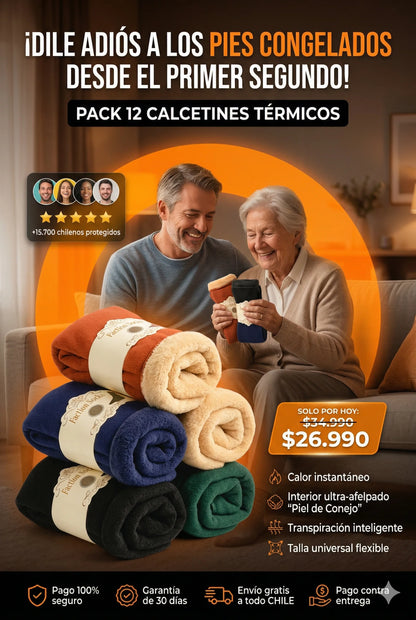 OFERTA Pack 12 Calcetines térmicos CalorTotal™-Olvidate del frío con su interior afelpado.