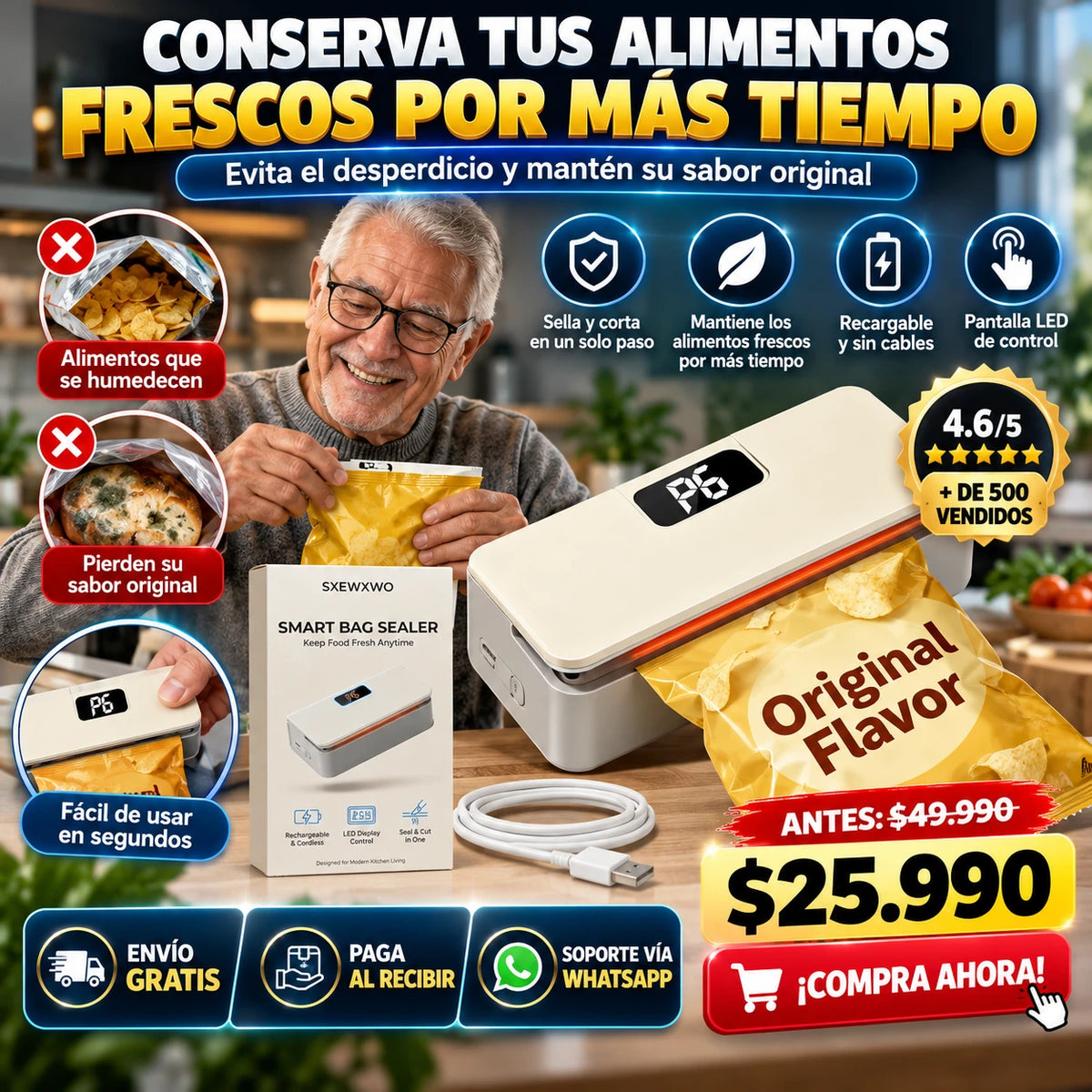 FreshLock ™-Frescura crocante y hermética en segundos 🍿
