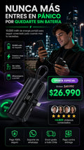 PowerCapsule™ – Carga de emergencia instantánea que cabe en tu bolsillo.