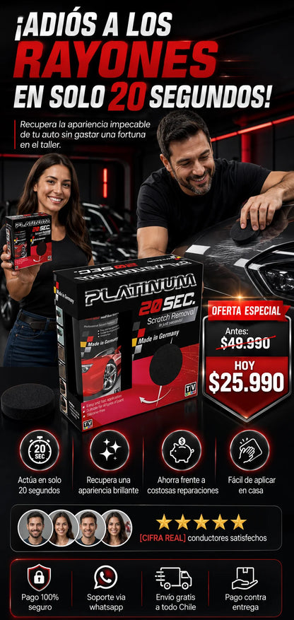 Platinum 20 Sec™ – El eliminador definitivo de rayones sin gastar en taller.
