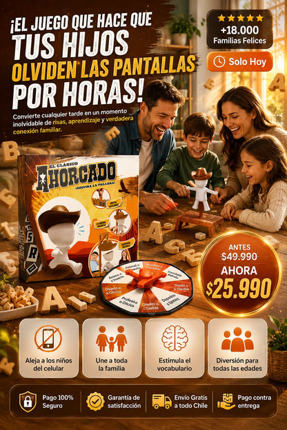 Ahorcado™ Juego de Mesa - Tensión física y risas para toda la familia.