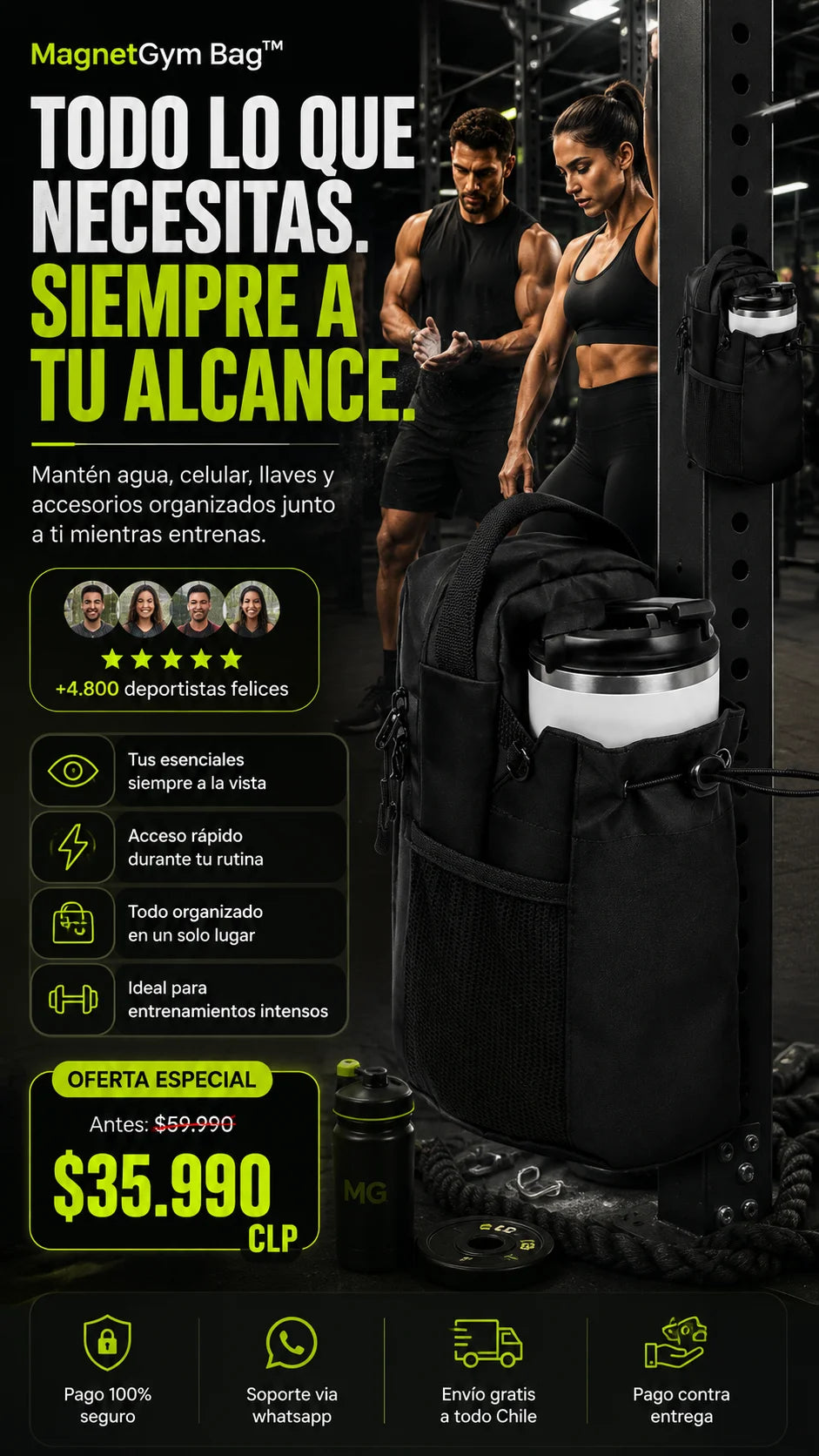 MagnetGym Bag™ - El organizador definitivo para entrenar sin preocupaciones.