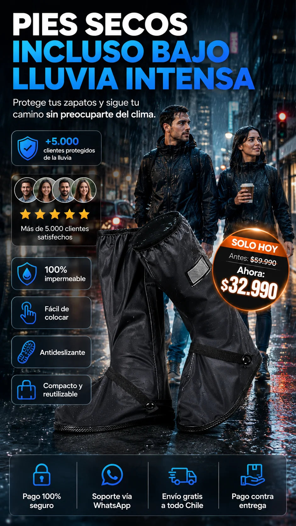 AquaBoot™ La barrera definitiva contra la lluvia