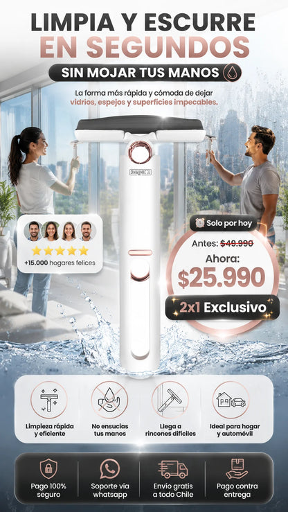 HydroWipe™ La mini mopa que absorbe todo sin esfuerzo. Lleva 2 y paga 1