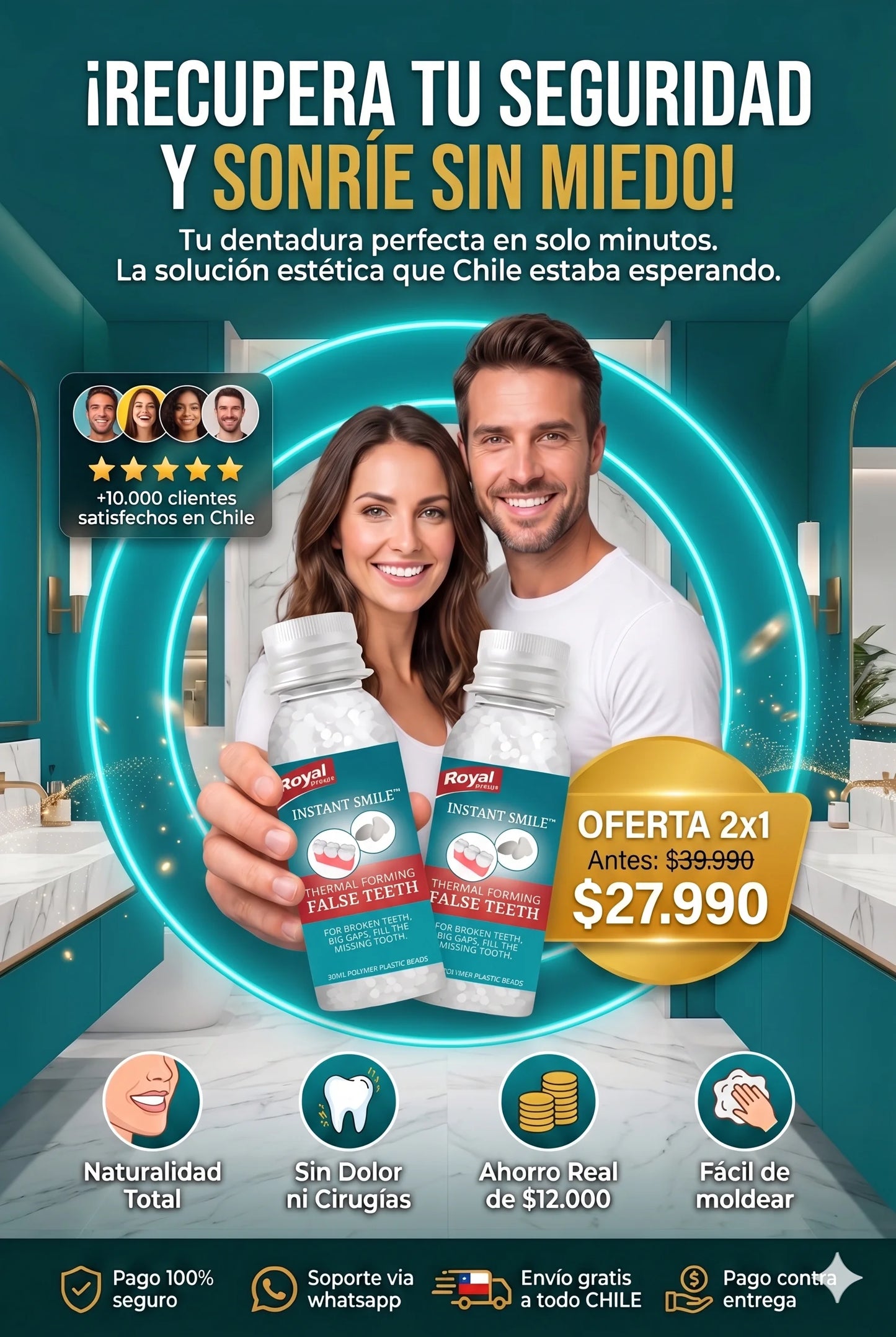 OFERTA 2X1 Royal Smile™: Reparador Dental, Tu dentadura perfecta en solo minutos.