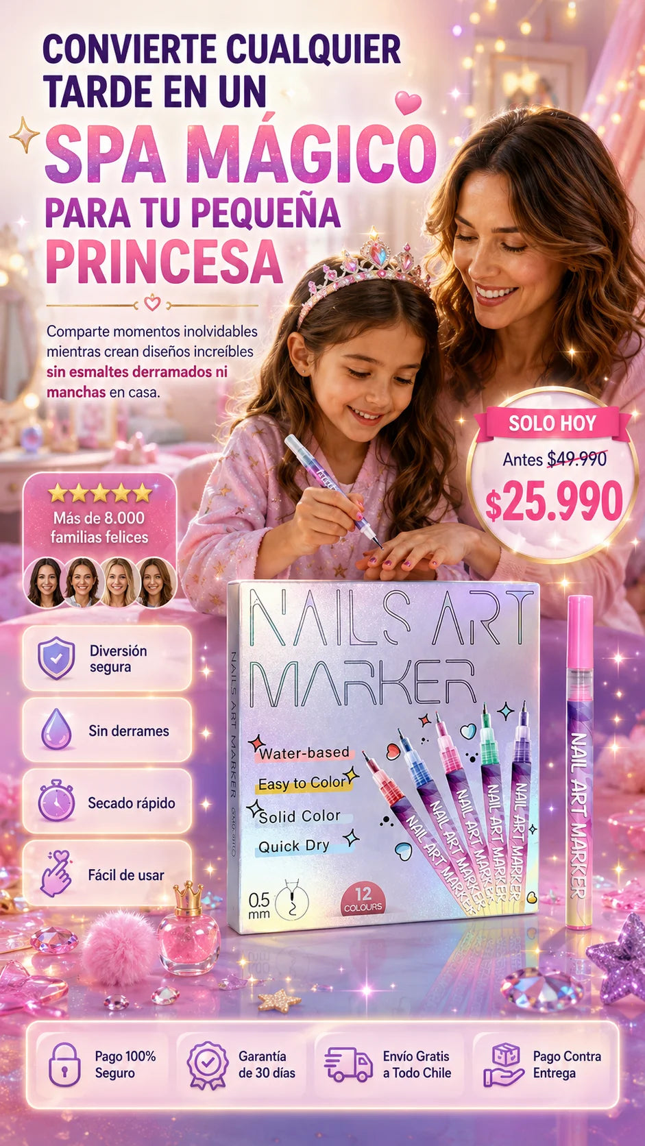 MagicNails™ Manicure divertida, rápida y 100% libre de tóxicos.