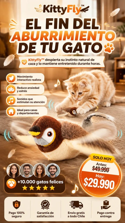 KittyFly™ El ave interactiva favorita de los gatos