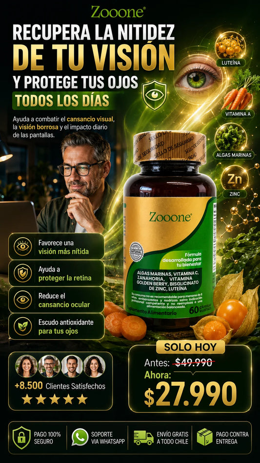 Zooone™ (60 capsulas): Máxima nitidez y protección para tus ojos.
