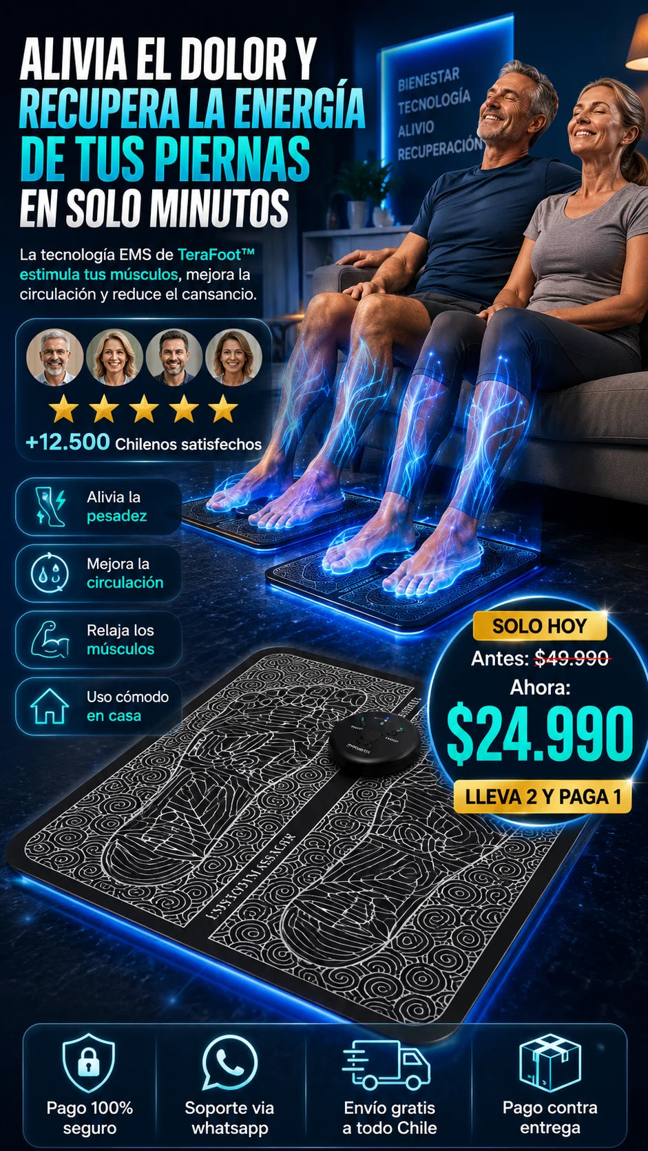 TeraFoot™Revitaliza tus piernas cansadas al instante. Lleva 2 y Paga 1