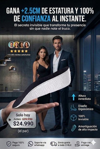 Plantillas ElevateForm™: Gana Altura Discretamente y Camina con Seguridad Total.