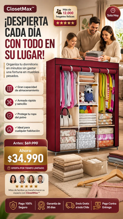 ClosetMax™ Adiós al desorden con la máxima capacidad y estilo.