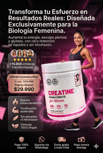 Old School Creatina Monohidratada para mujeres- 240 gr - Fuerza y definición muscular