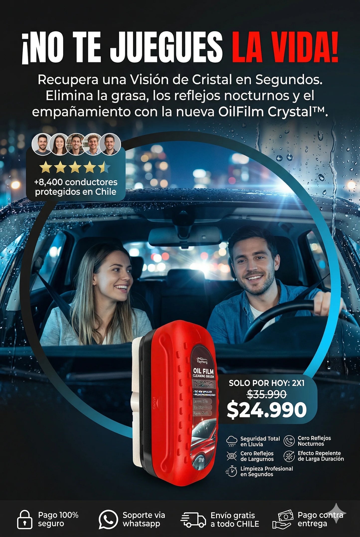OFERTA 2X1-Esponja OilFilm Crystal™:Seguridad total con cristales siempre invisibles y limpios.