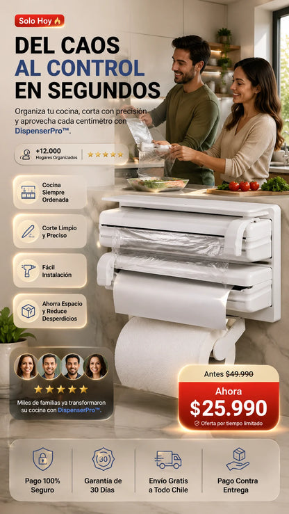 Dispenser Pro™ Tu cocina organizada y sin caos en segundos.