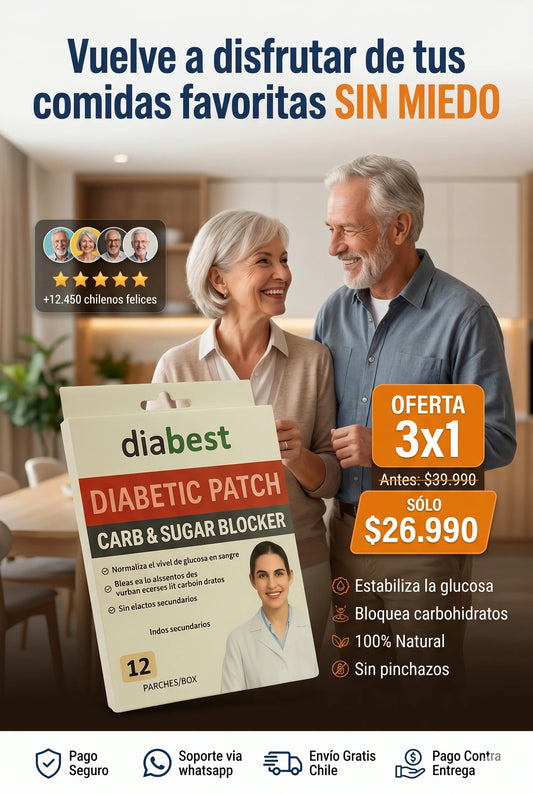 OFERTA 3X1 Parches Diabest™: Controla tu glucosa y bloquea carbohidratos fácilmente.