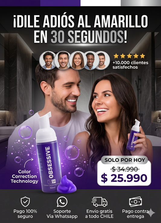 Pasta Dental Obsessive V34™: Tecnología correctora para una blancura impecable.