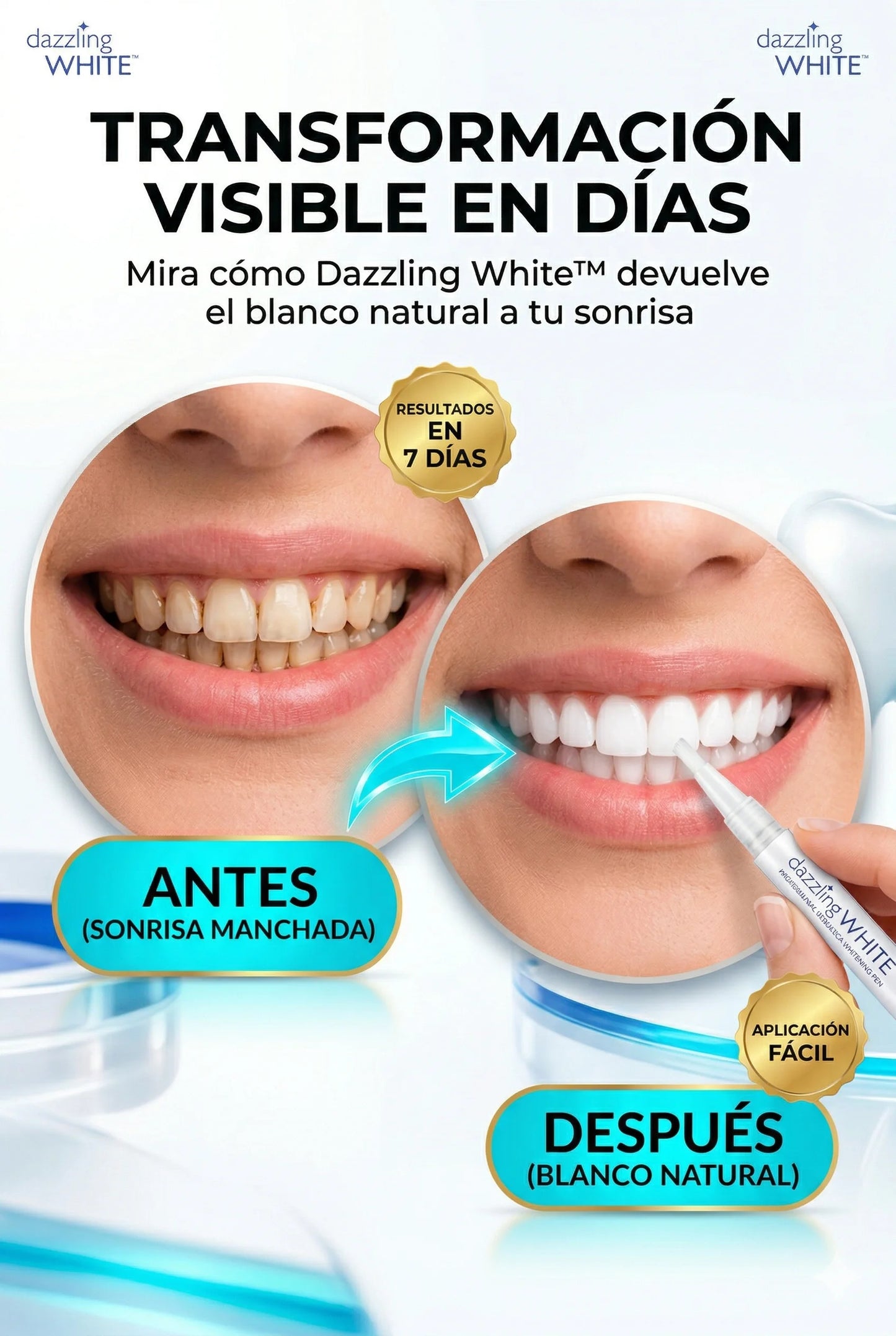 Lápiz Blanqueador Dazzling White™: Sonrisa de impacto en solo 7 días.
