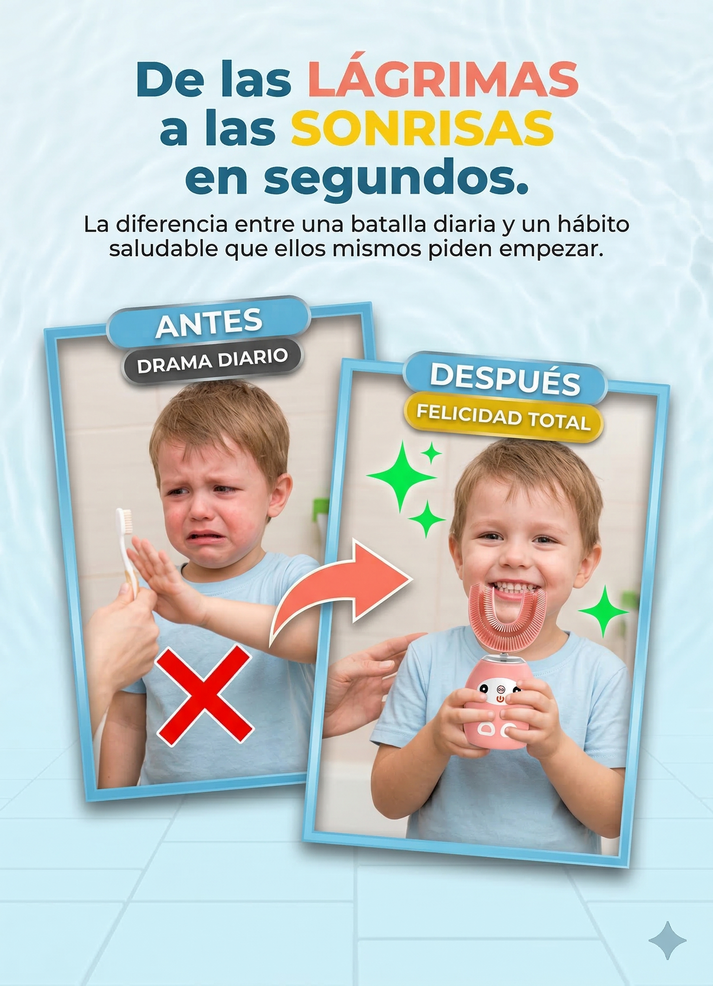 Smile Kid™: Cepillo dental con Limpieza 360° que tus hijos amarán usar.