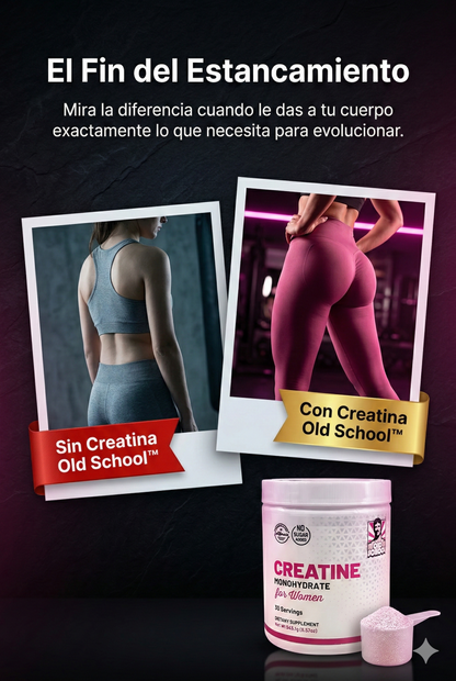 Old School Creatina Monohidratada para mujeres- 240 gr - Fuerza y definición muscular