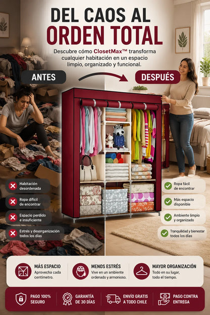 ClosetMax™ Adiós al desorden con la máxima capacidad y estilo.