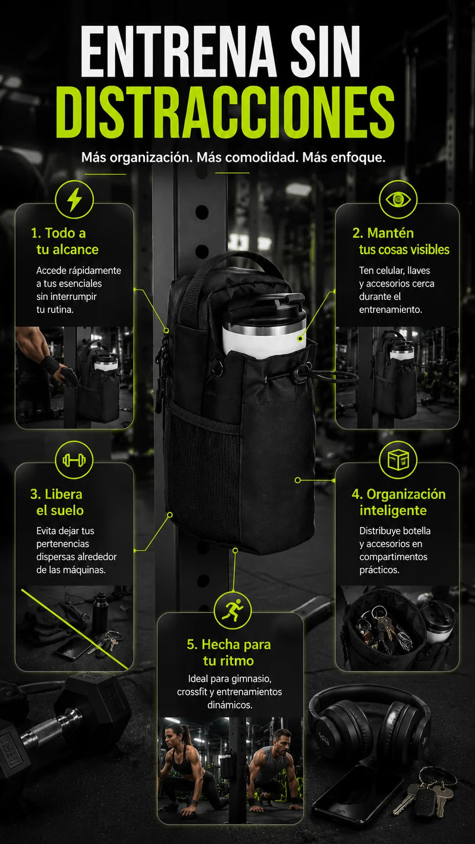MagnetGym Bag™ - El organizador definitivo para entrenar sin preocupaciones.