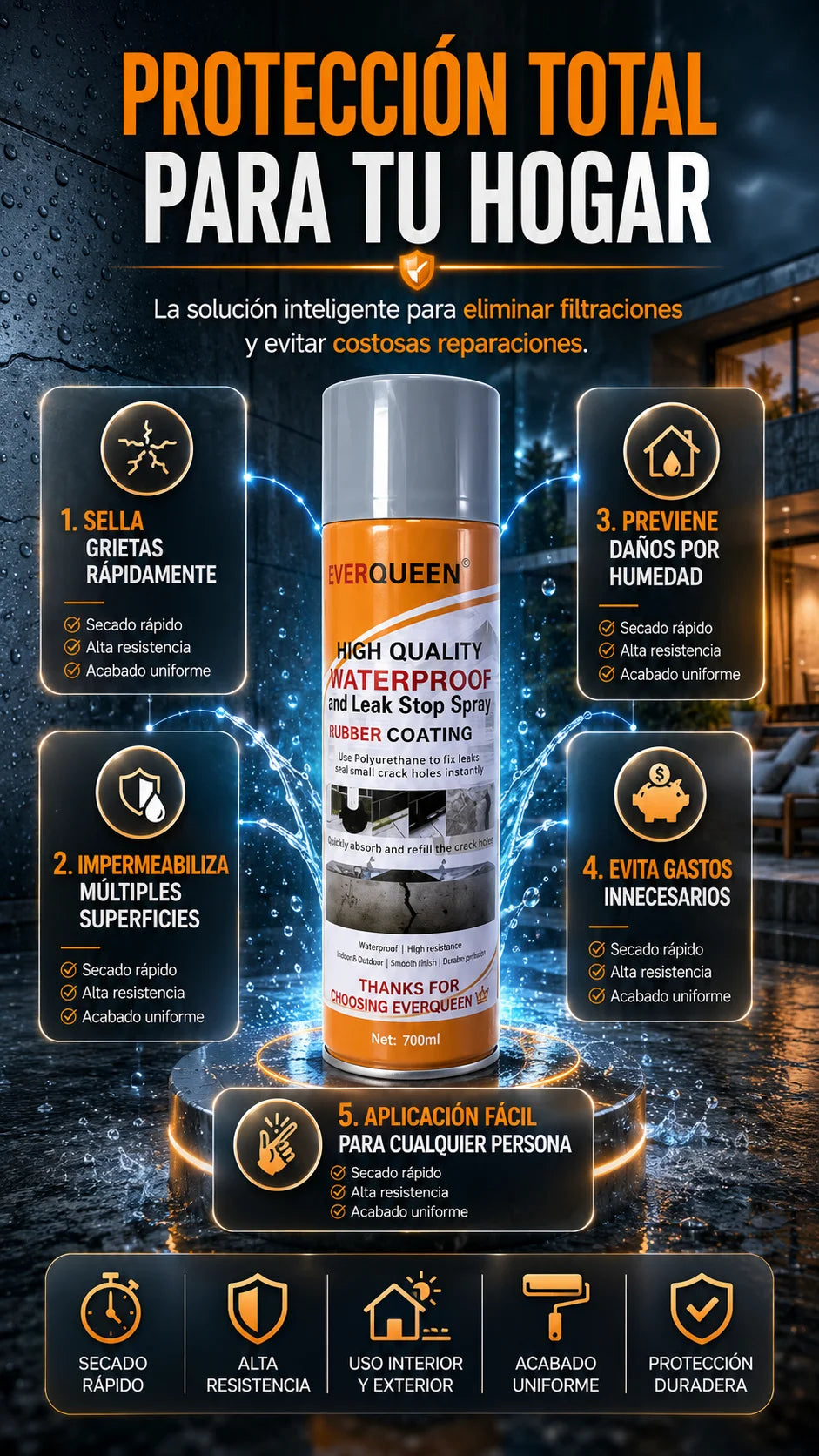 Spray AquaProof™ Reparación profesional contra filtraciones en solo un spray