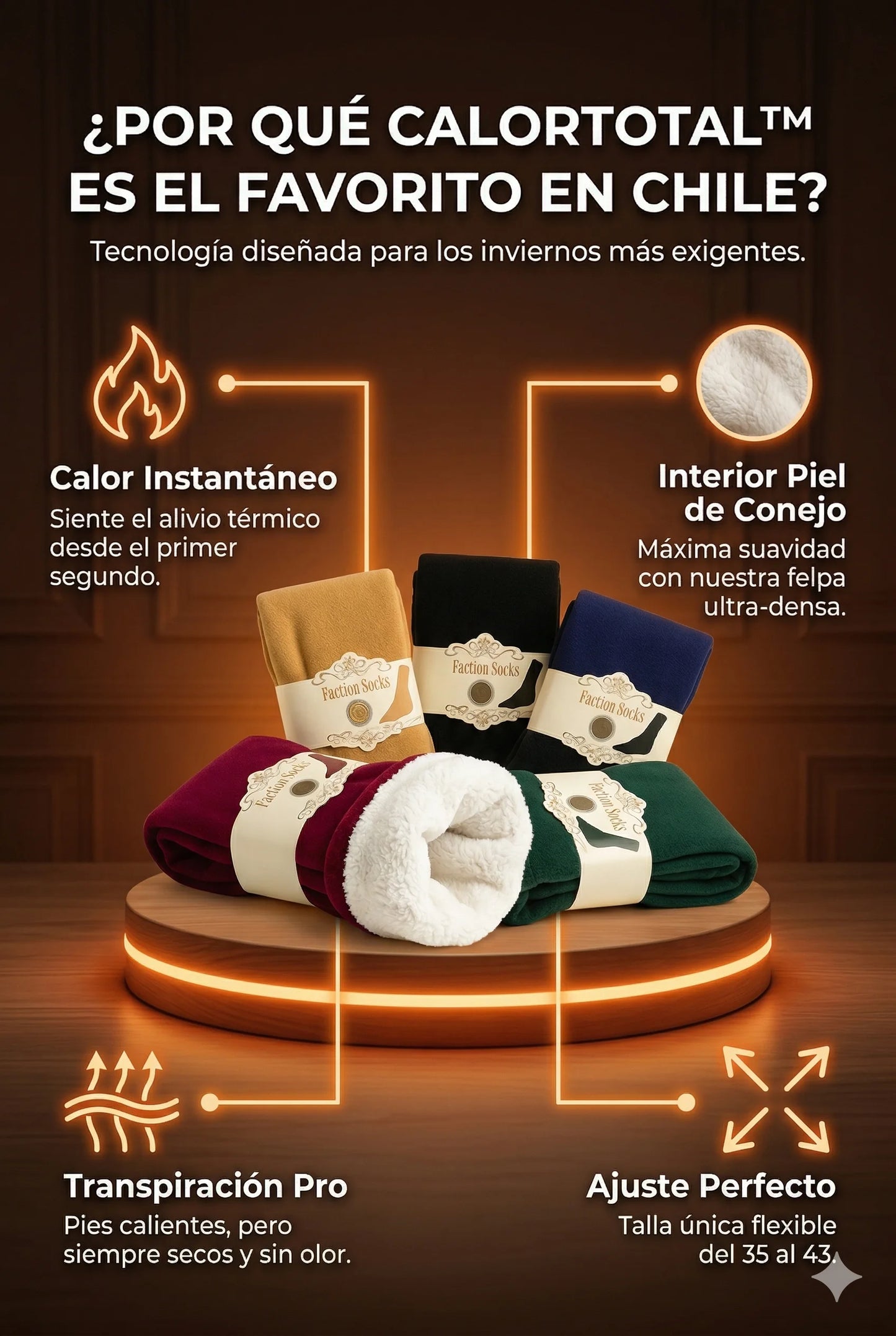 OFERTA Pack 12 Calcetines térmicos CalorTotal™-Olvidate del frío con su interior afelpado.