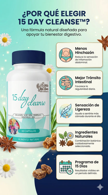 15 Day Cleanse™: Tu limpieza digestiva 100% natural.