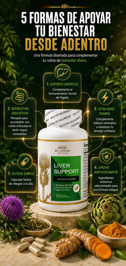 Liver Support™ – Tu aliado diario para deshinchar y purificar