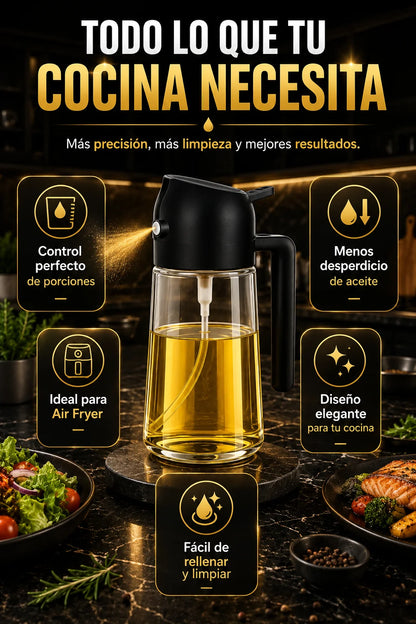 OilMaster™ Dispensador de aceite 2 en 1 para mayor precisión en tus preparaciones. (Lleva 3 y Paga 1)