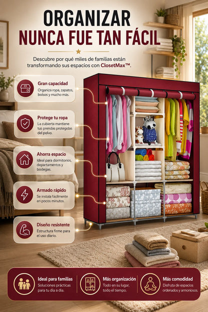 ClosetMax™ Adiós al desorden con la máxima capacidad y estilo.