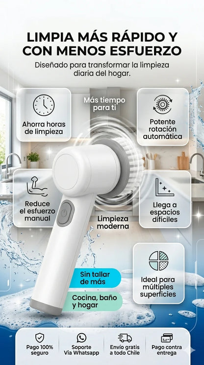 Cepillo PowerScrub™5 en 1 | Dile adiós al esfuerzo al limpiar hoy.