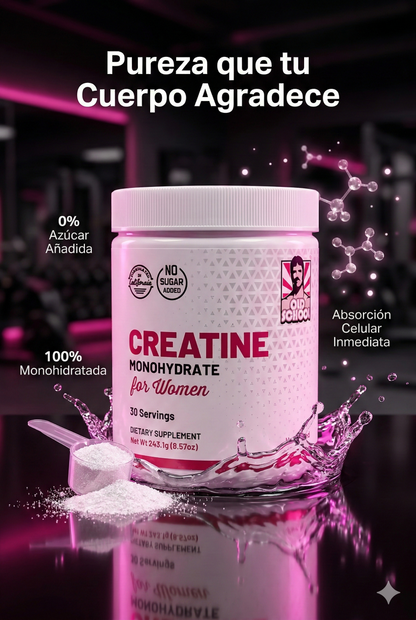 Old School Creatina Monohidratada para mujeres- 240 gr - Fuerza y definición muscular