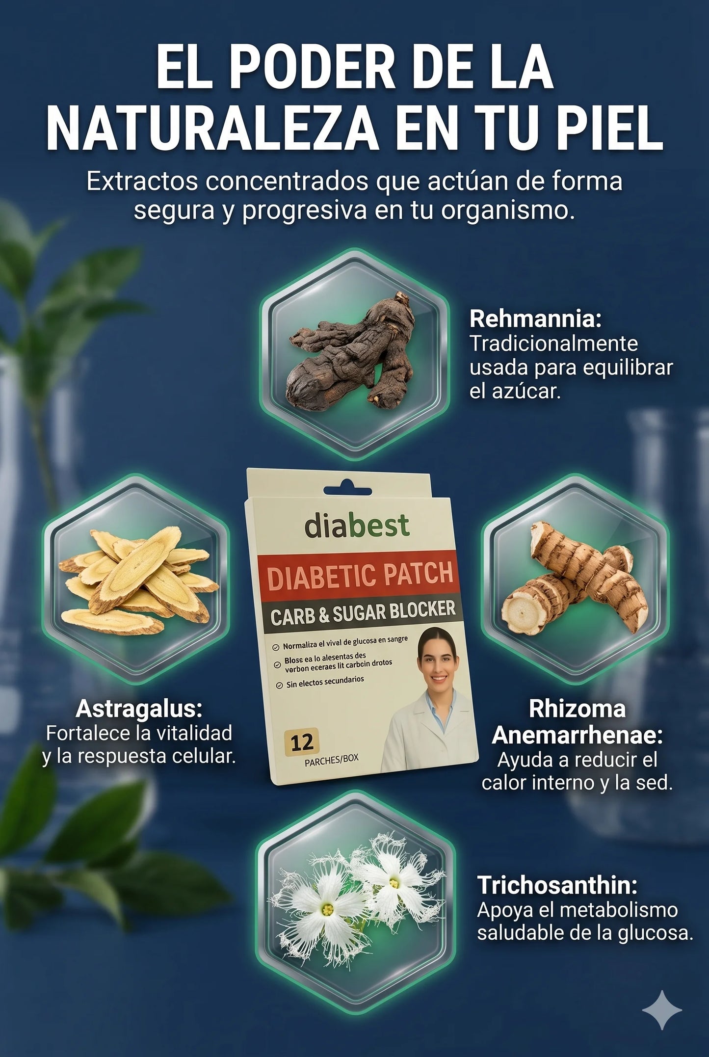 OFERTA 3X1 Parches Diabest™: Controla tu glucosa y bloquea carbohidratos fácilmente.