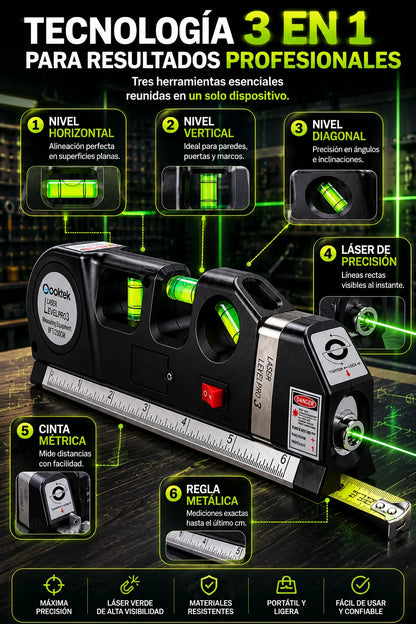 LaserPro3™ La herramienta 3 en 1 definitiva para proyectos perfectos.