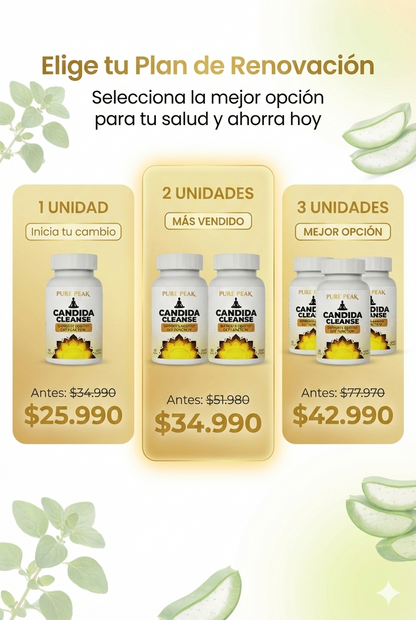 Pure Peak- Candida Cleanse-™: Transforma tu vida y Recupera tu energía perdida