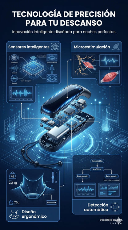 DeepSleep Smart™ -Tecnología inteligente que elimina ronquidos al instante.