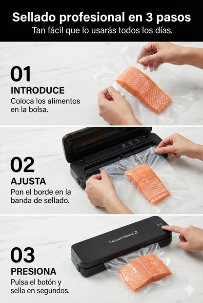 VacuumMaster™ Multiplica la vida de tus alimentos.